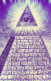 A collage of a distorted Illuminati symbol.