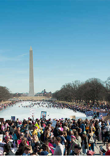 A photo of people protesting Donald Trump and general misogyny in Washington DC.