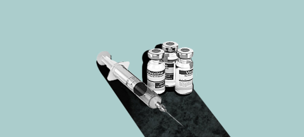Collage of image of vials and a syringe