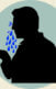 An illustration of a black silhouette of someone crying.