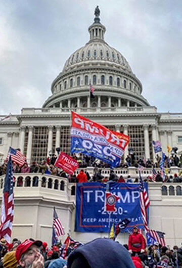 Mob of violent Trump supporters swarming the Capitol.
