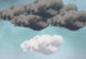 illustration of 3 dark clouds above a white puffy cloud all on a sky background. image conveys depression, mental heath and individualized treatment