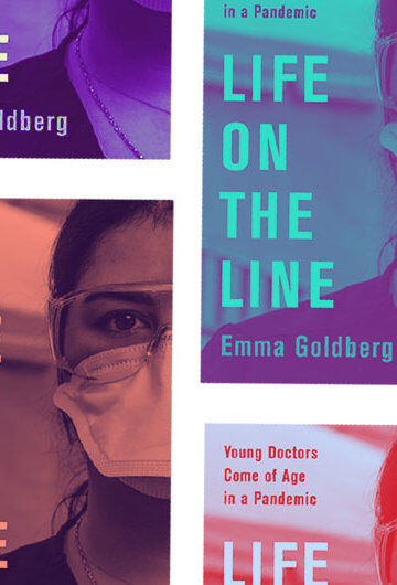 Book cover of Life On the line, repeated in a pattern