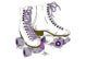 drawing of white roller skates with purple laces