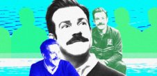 collage of pictures of the character Ted Lasso