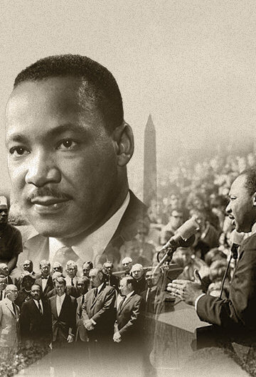 a collage of images of Martin Luther King, jr