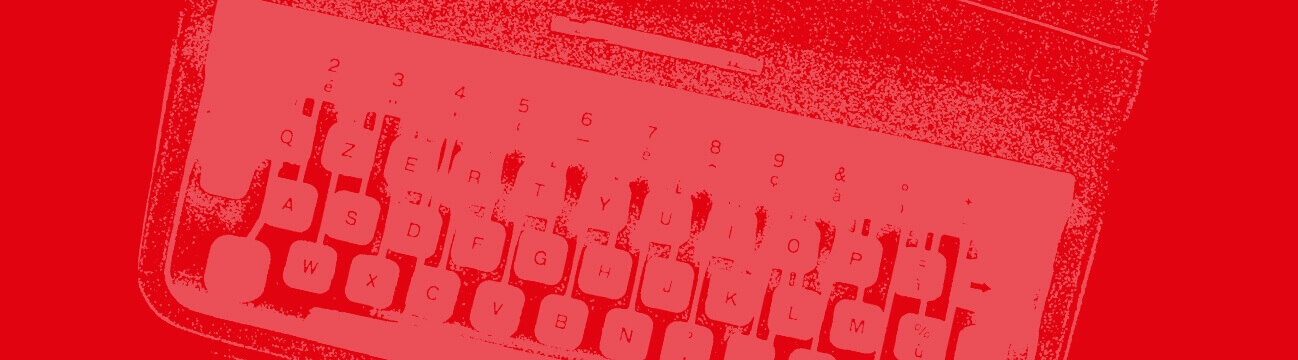 A keyboard that is red with a red background.