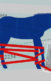 A collage of titles of bills, including HR 959, HR 3149 and HR 3755, a donkey that is blue wrapped up by red rope coping out of the red GOP symbol, and a plaque for Senate Joe Manchin II of West Virginia, which is also covered by rope.