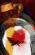 An illustration of a maple syrup bottle with a Canadian maple leaf in front with red paint in the background