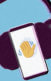 A collage of a headset and smart phone. On the smart phone's screen, there is an emoji of a waving hand.